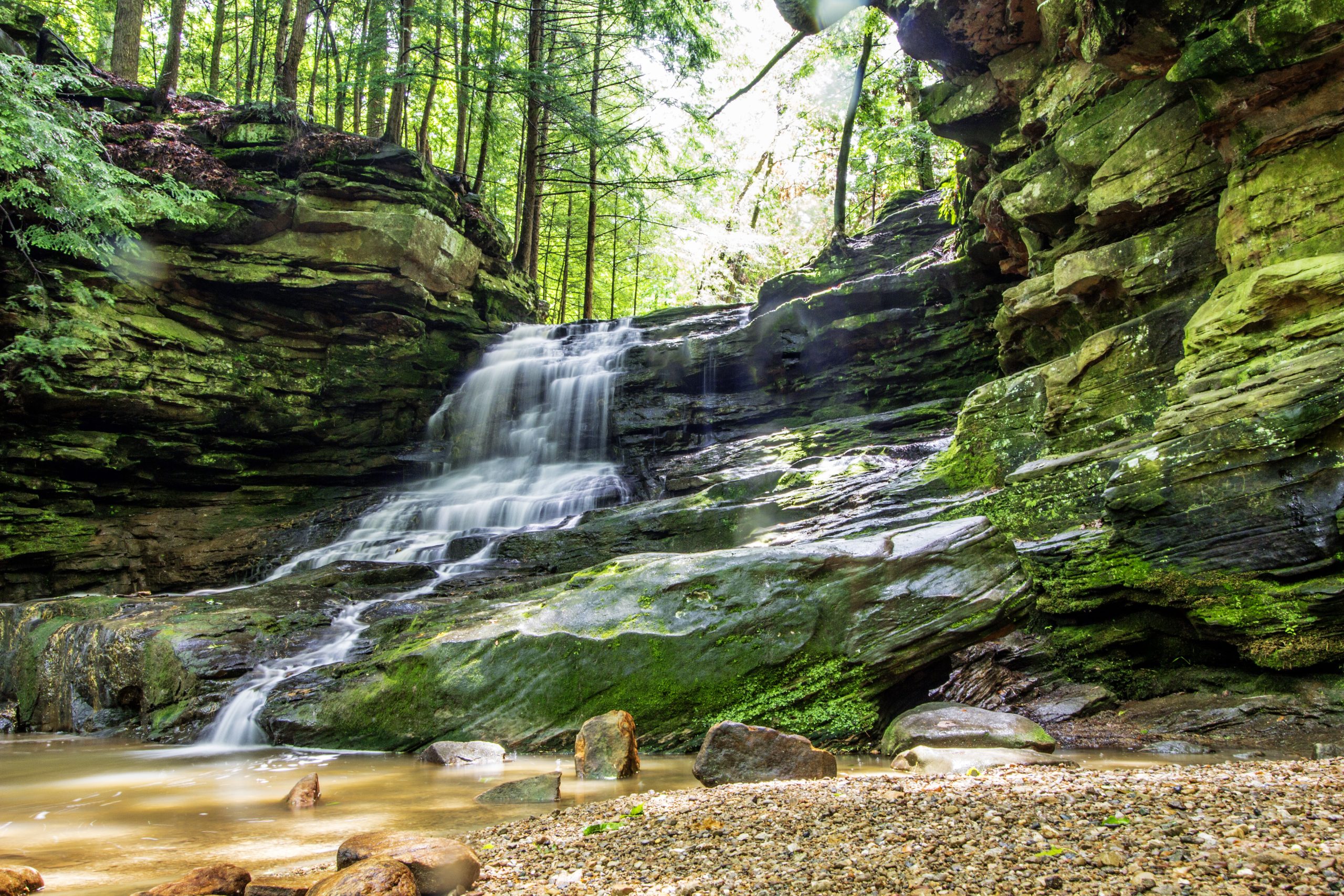 Honey Run Waterfall in Howard, Ohio
